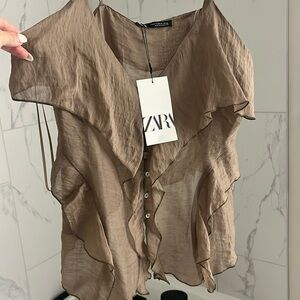 New Zara ruffle tank